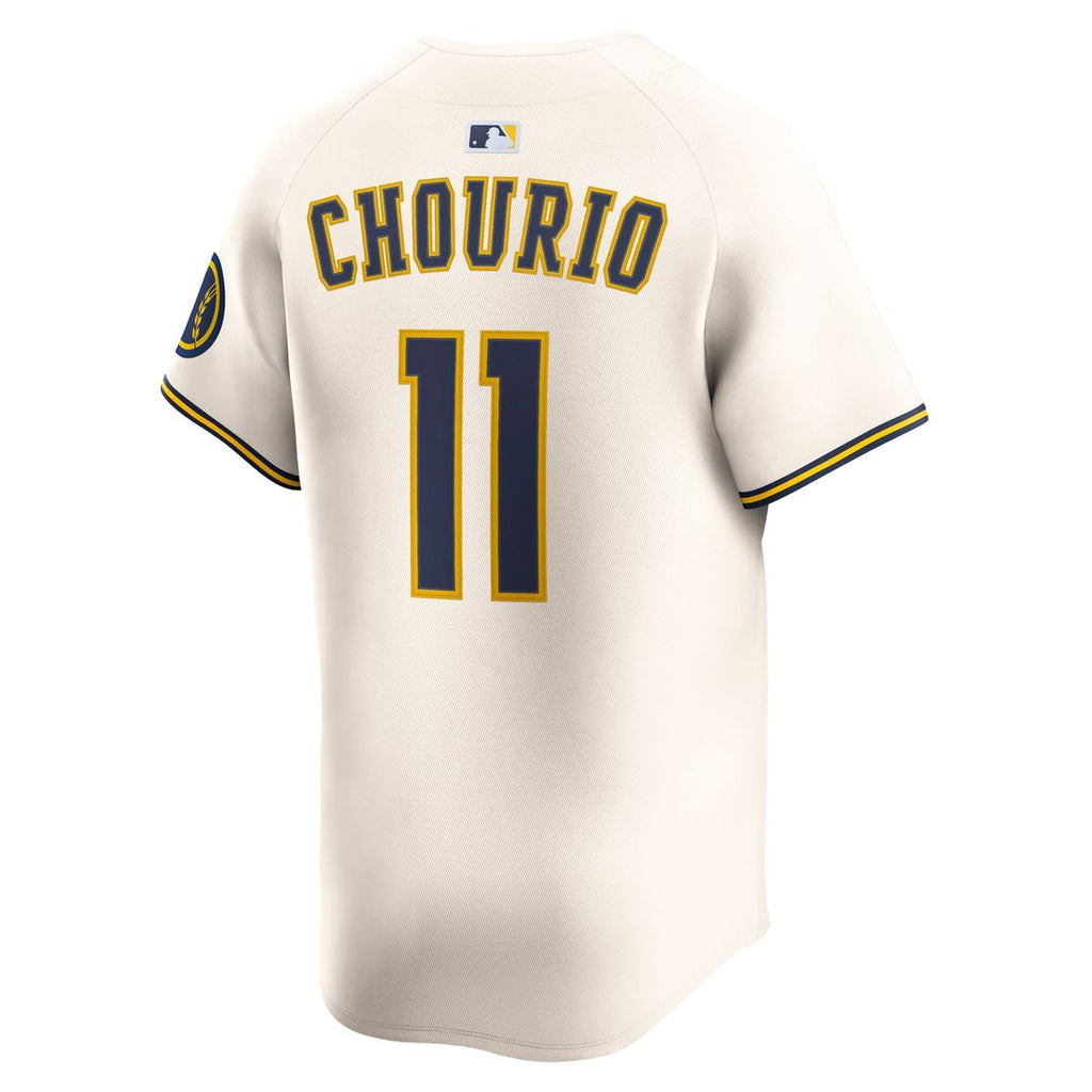 Milwaukee Brewers Jackson Chourio Nike Cream Home Limited Jersey product image 3, provided for visual reference and product