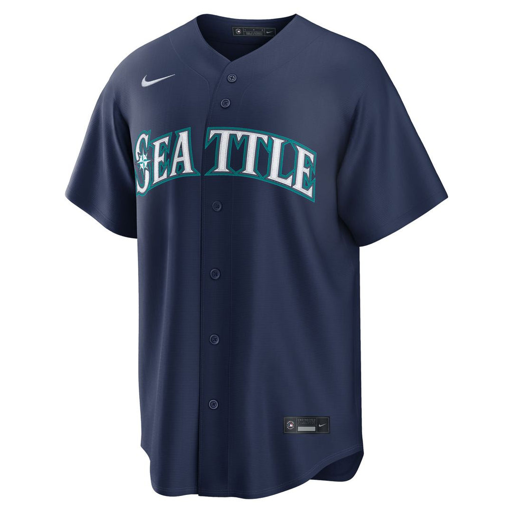 Seattle Mariners Nike Navy Road Replica Jersey product image 2, provided for visual reference and product detail review