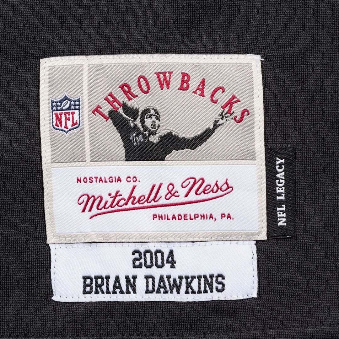 Philadelphia Eagles Brian Dawkins Mitchell & Ness Black Legacy Replica Jersey product image 6, provided for visual reference