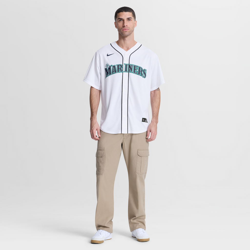 Seattle Mariners Colt Emerson Nike White Home Replica Jersey product image 2, provided for visual reference and product