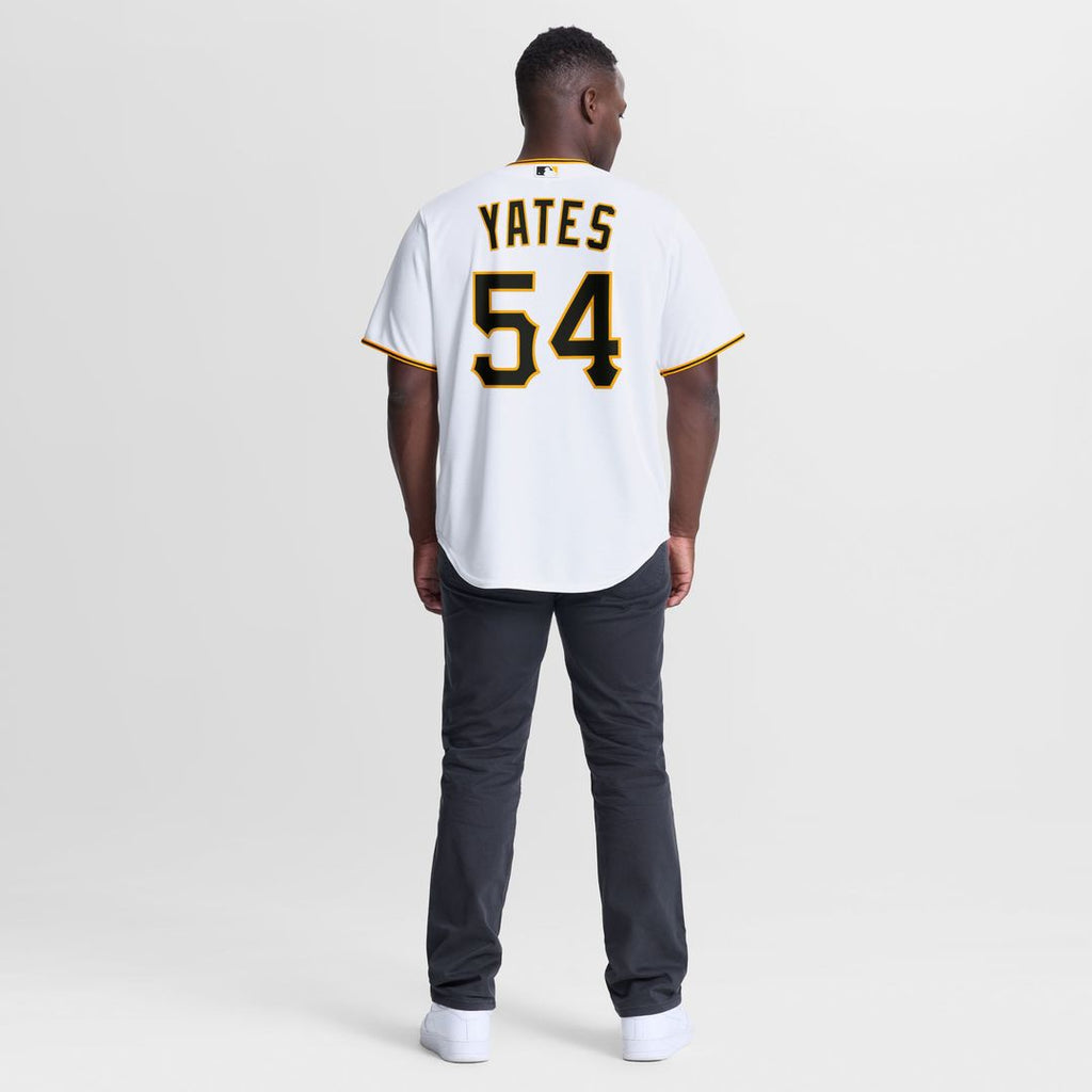 Pittsburgh Pirates Kirby Yates Nike White Home Replica Jersey product image 3, provided for visual reference and product