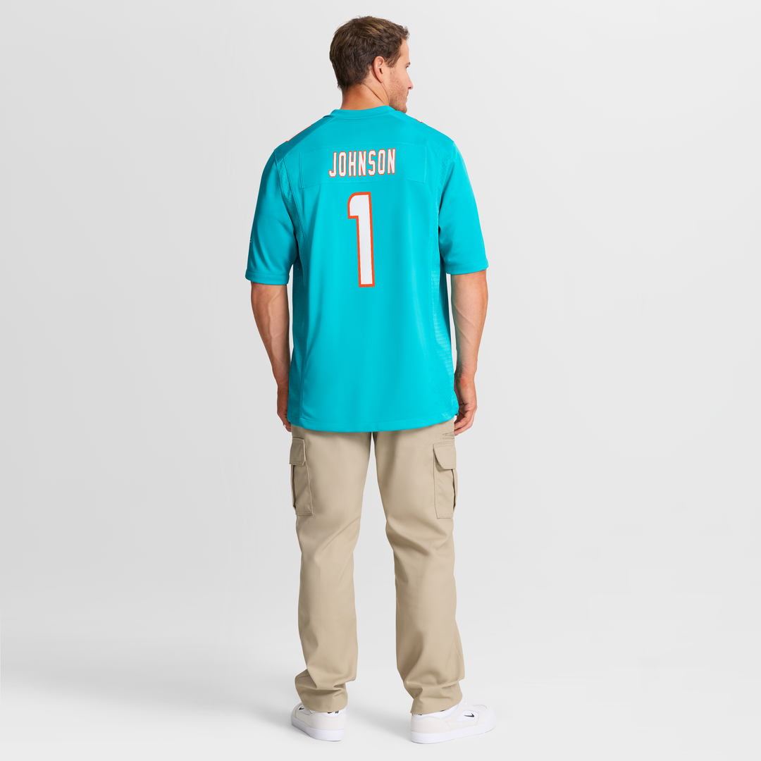 Miami Dolphins Chris Johnson Nike Aqua Team Game Jersey product image 5, provided for visual reference and product detail