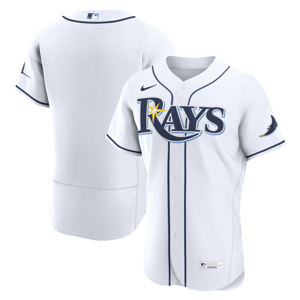 Tampa Bay Rays Nike White Home Authentic Jersey product image 1, provided for visual reference and product detail review