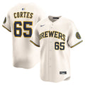 Milwaukee Brewers Nestor Cortes Nike Cream Home Limited Player Jersey product image 1, provided for visual reference and