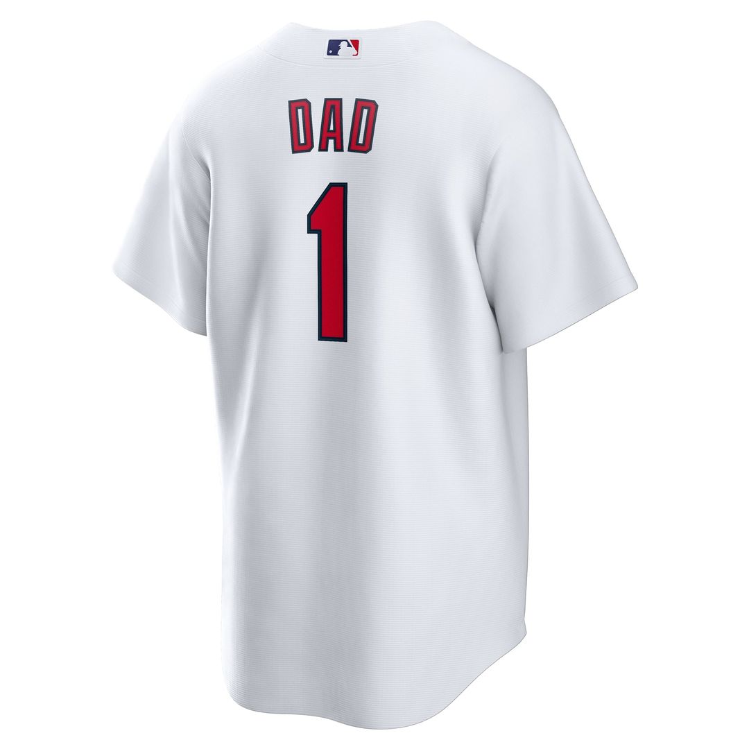 St. Louis Cardinals Nike White #1 Dad Home Replica Jersey product image 3, provided for visual reference and product detail