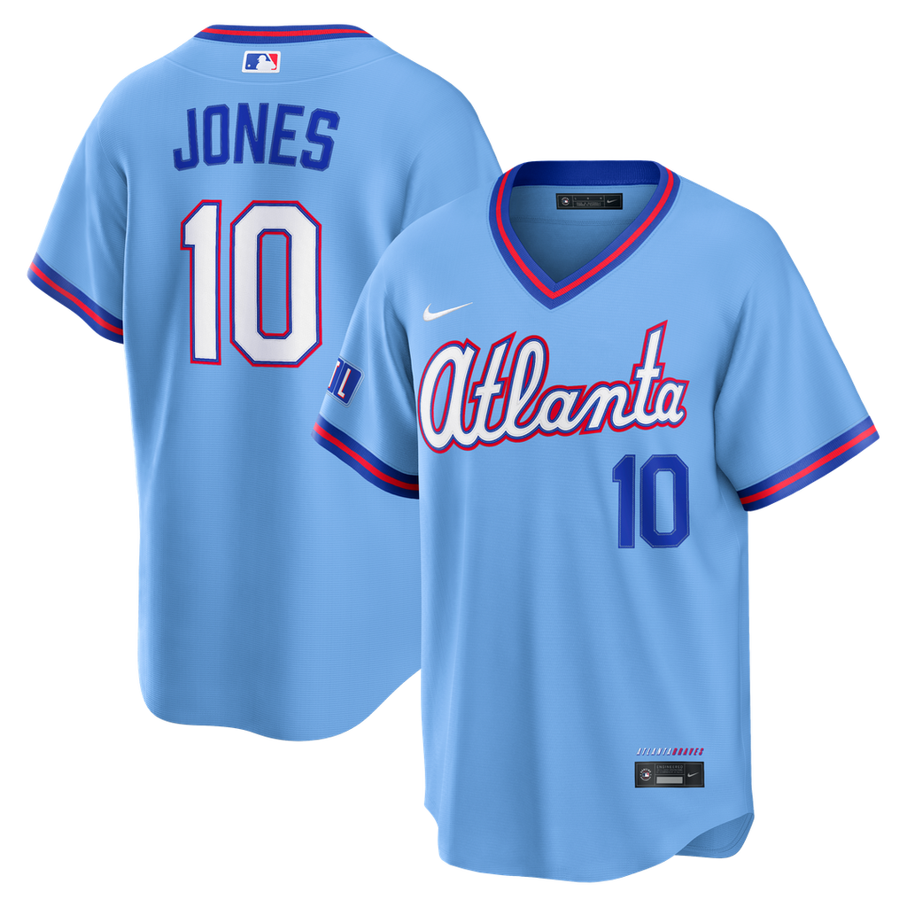 Atlanta Braves Chipper Jones Nike Powder Blue 2026 City Connect Stadium Jersey product image 1, provided for visual