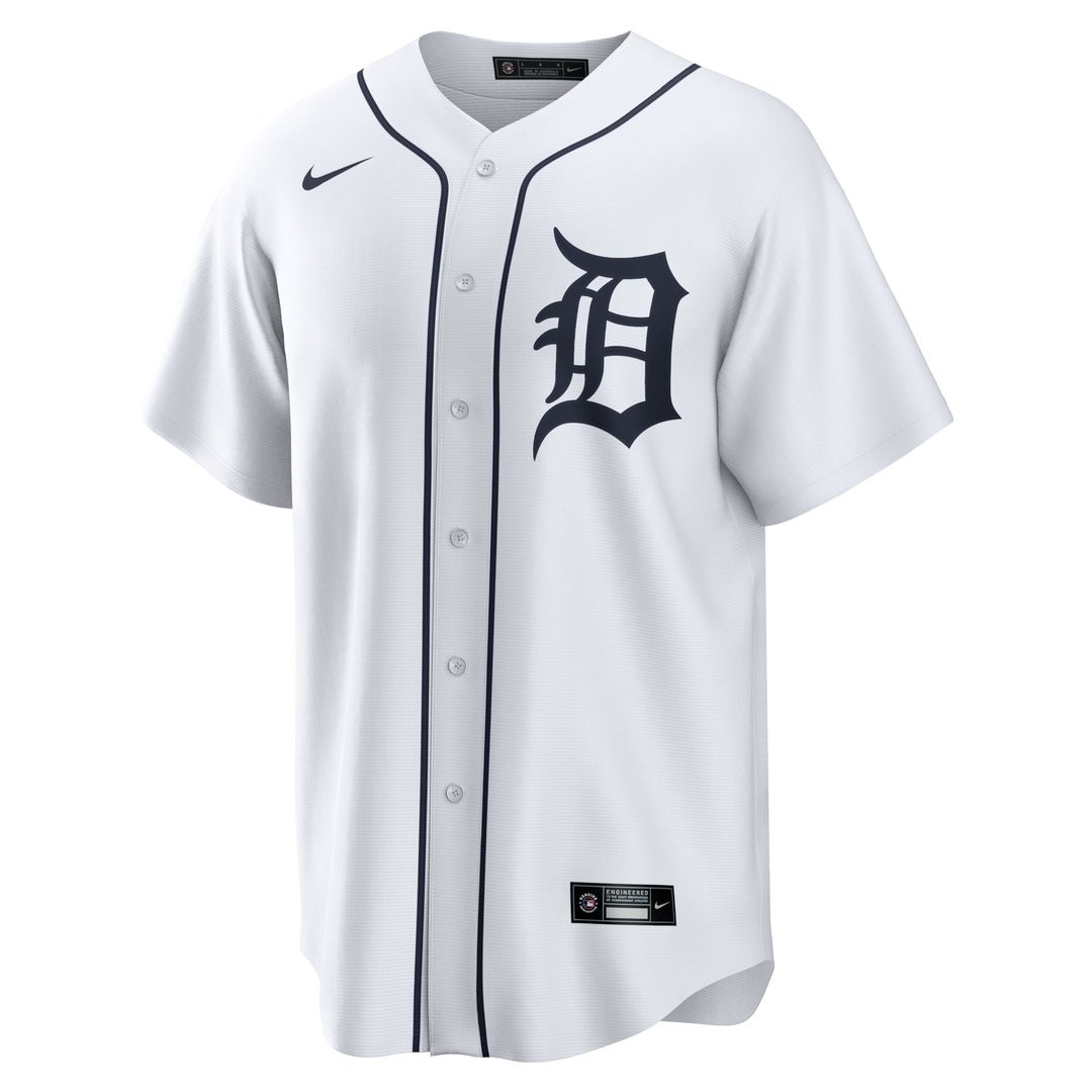 Detroit Tigers Nike White Home Replica Team Jersey product image 2, provided for visual reference and product detail review