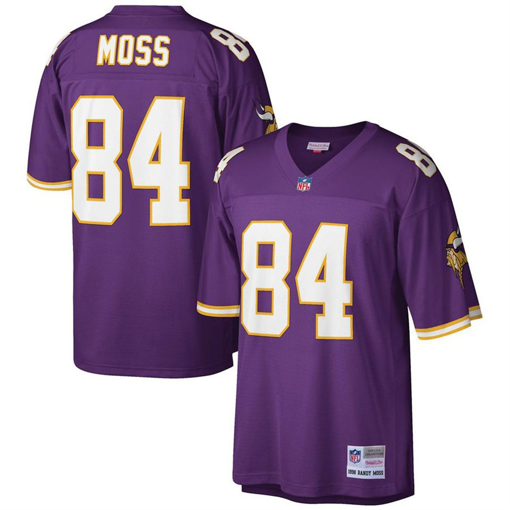 Minnesota Vikings Randy Moss Mitchell & Ness Purple Big & Tall 1998 Retired Player Replica Jersey product image 1, provided