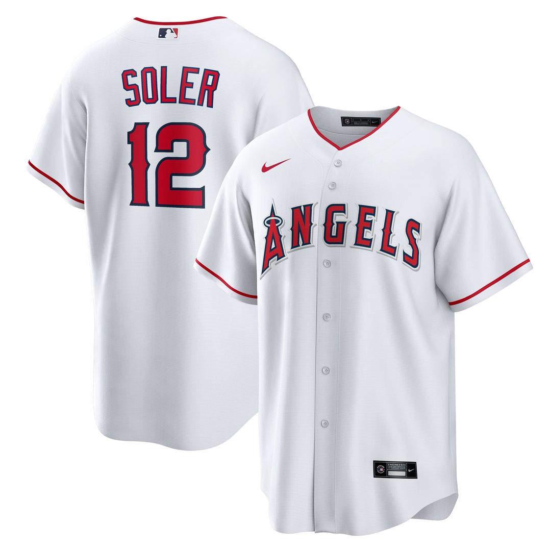 Los Angeles Angels Jorge Soler Nike White Home Replica Jersey product image 1, provided for visual reference and product