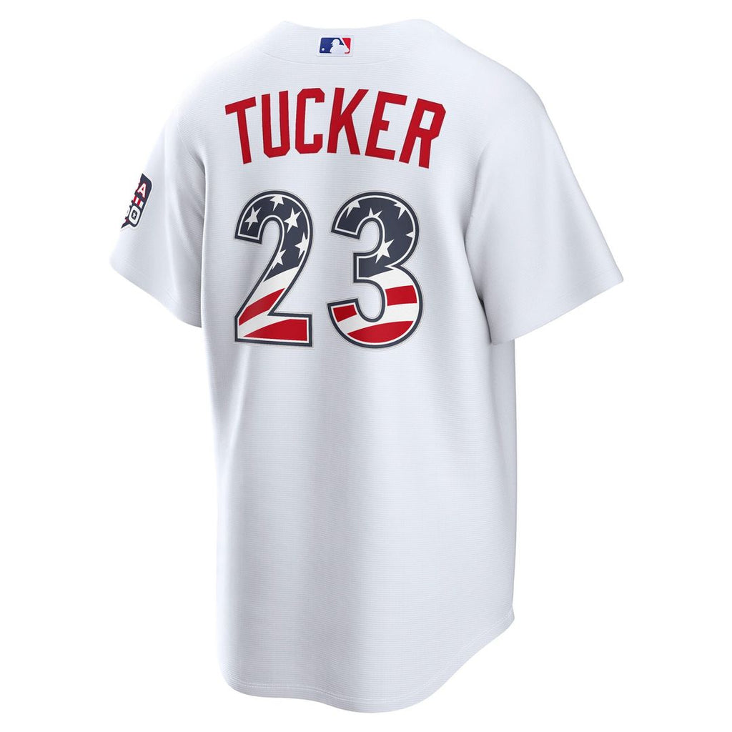 Fourth of July Los Angeles Dodgers Kyle Tucker Nike White USA 250 Stadium Jersey product image 3, provided for visual