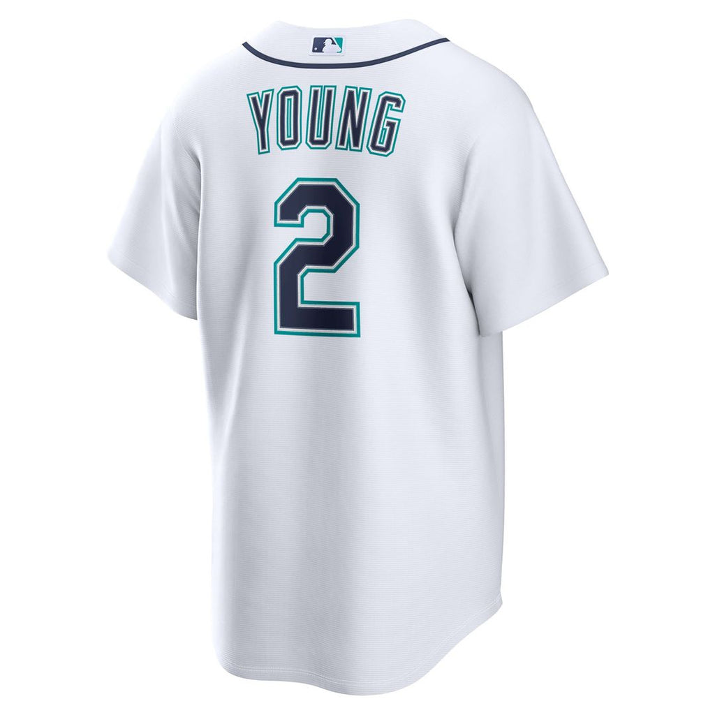 Seattle Mariners Cole Young Nike White Home Replica Jersey product image 3, provided for visual reference and product detail
