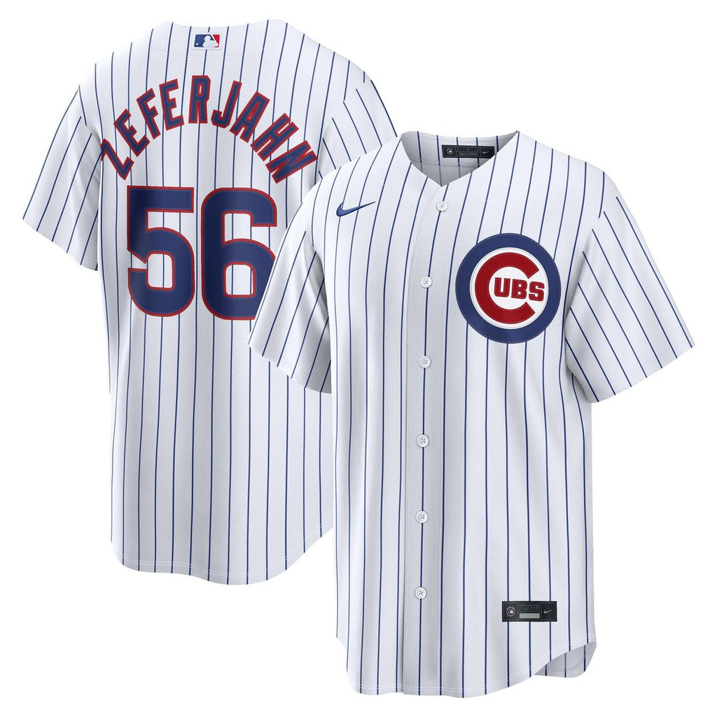 Chicago Cubs Ryan Zeferjahn Nike White Home Replica Jersey product image 1, provided for visual reference and product detail