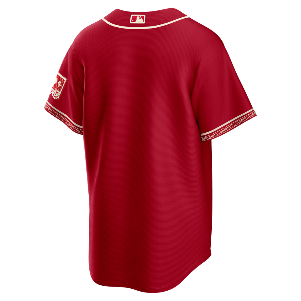 Texas Rangers Nike Red 2026 City Connect Stadium Jersey product image 3, provided for visual reference and product detail