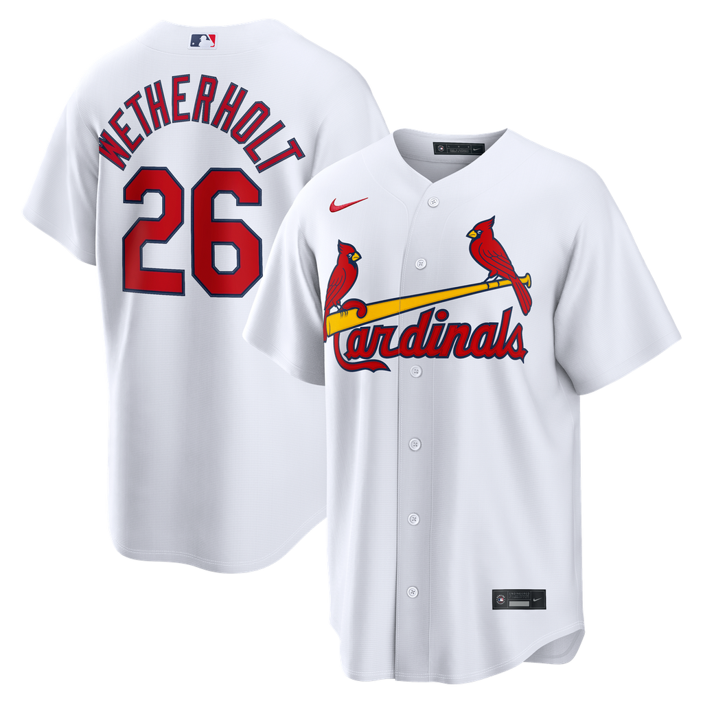 St. Louis Cardinals JJ Wetherholt Nike White Home Replica Jersey product image 1, provided for visual reference and product