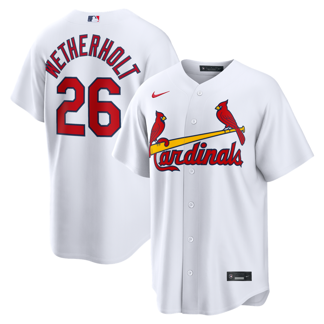 St. Louis Cardinals JJ Wetherholt Nike White Home Replica Jersey product image 1, provided for visual reference and product
