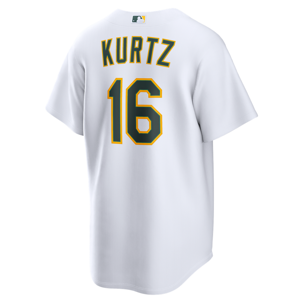 Athletics Nick Kurtz Nike White Home Replica Jersey product image 3, provided for visual reference and product detail review