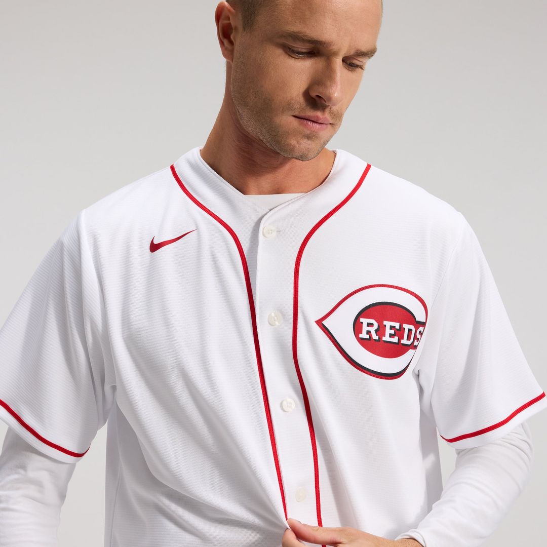 Cincinnati Reds Nike White Home Replica Team Jersey product image 7, provided for visual reference and product detail review