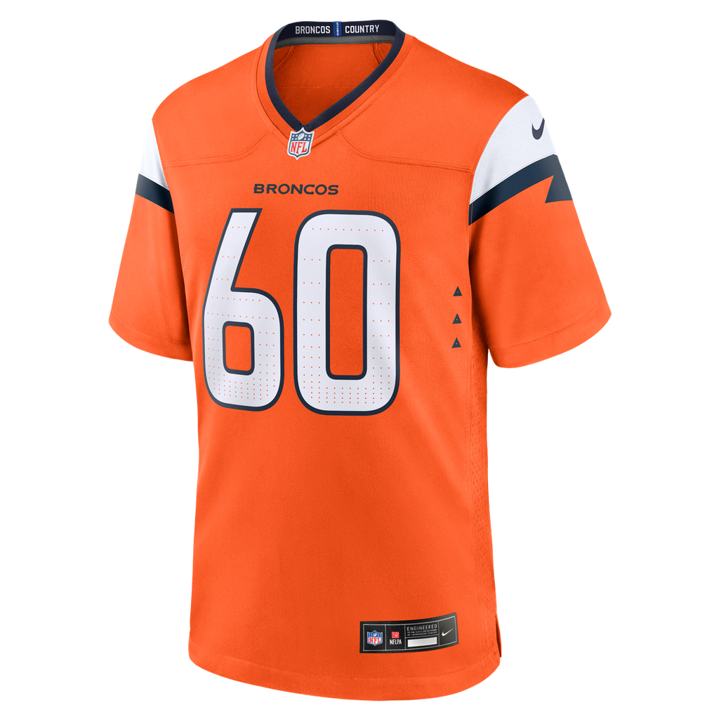 Denver Broncos Luke Wattenberg Nike Orange Team Game Jersey product image 2, provided for visual reference and product