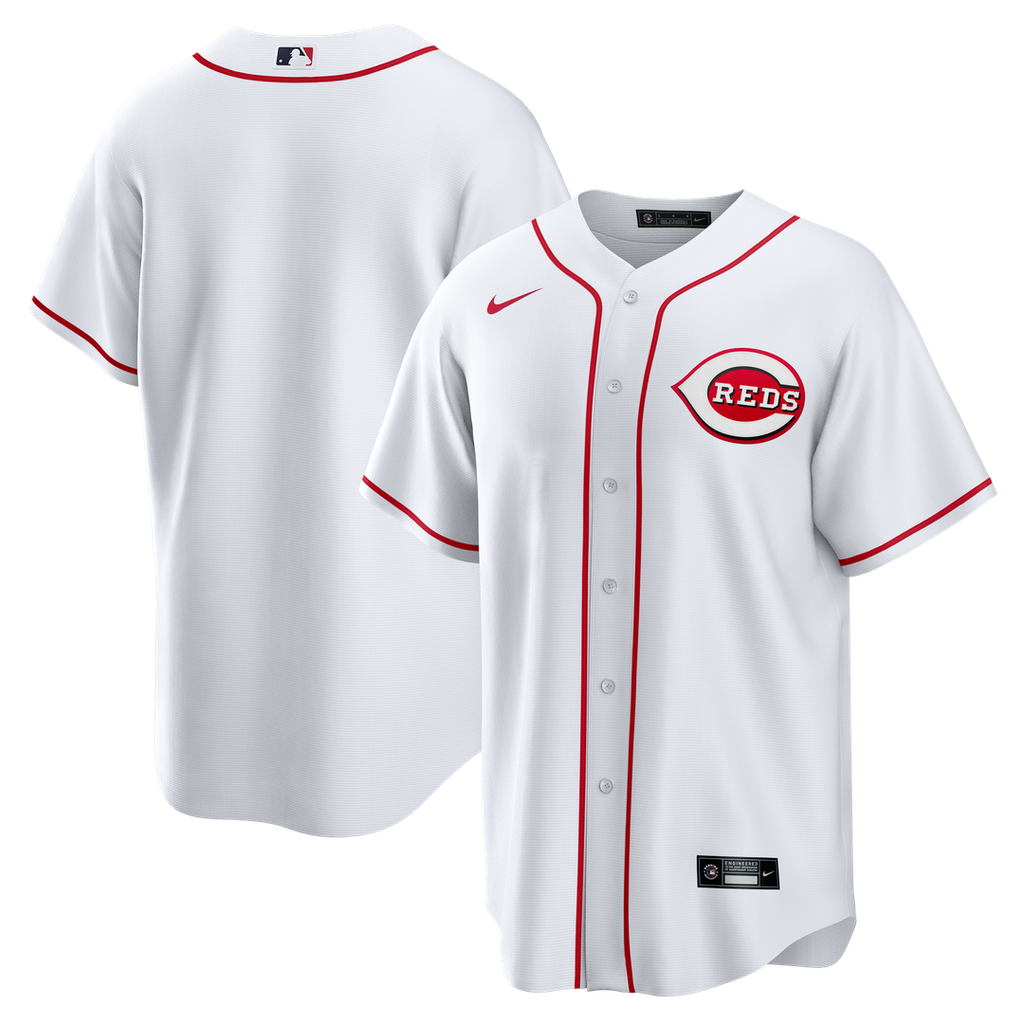 Cincinnati Reds Nike White Home Big & Tall Replica Jersey product image 1, provided for visual reference and product detail