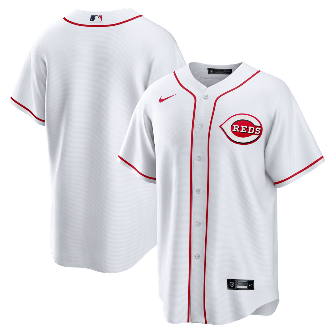 Cincinnati Reds Nike White Home Big & Tall Replica Jersey product image 1, provided for visual reference and product detail