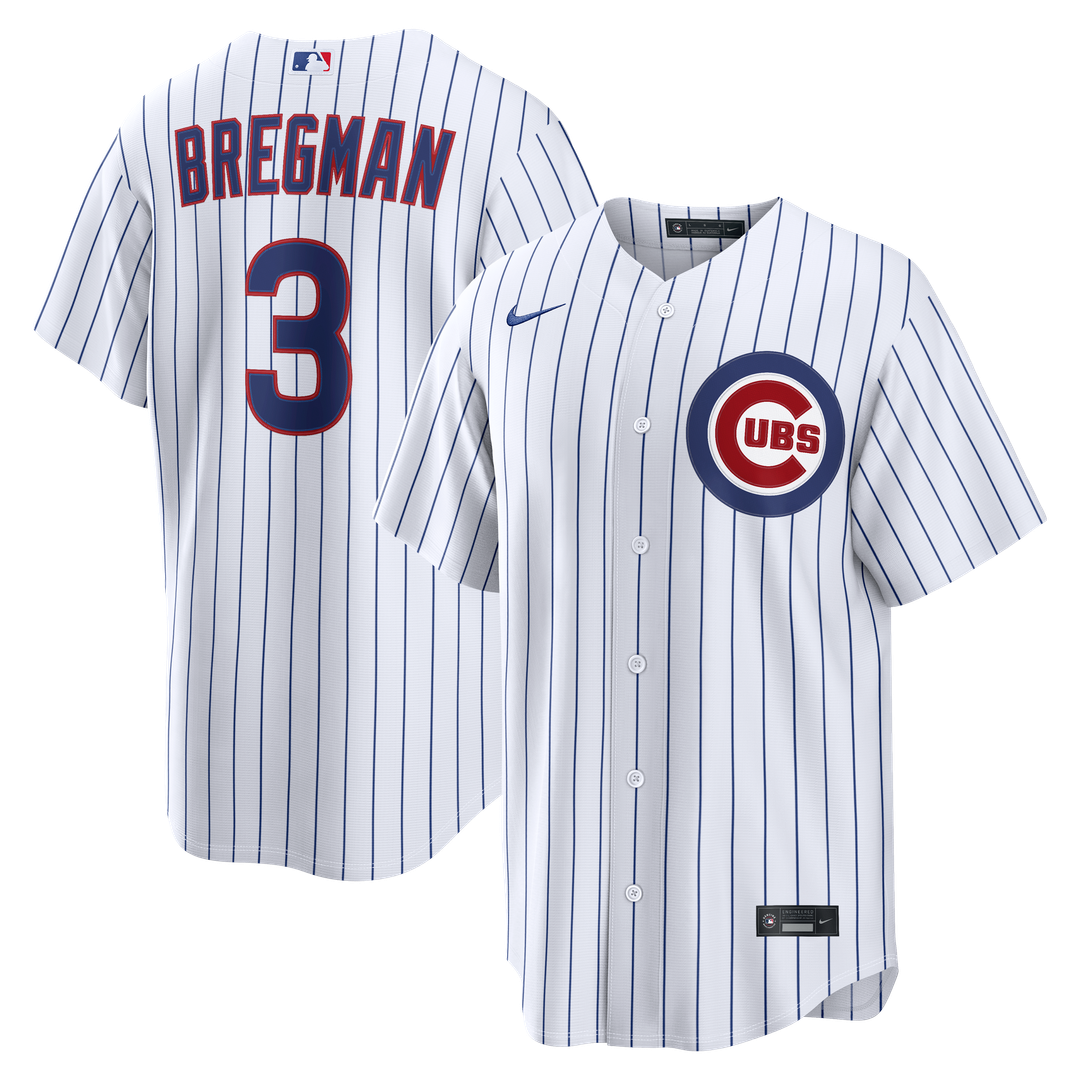 Chicago Cubs Alex Bregman Nike White Home Replica Jersey product image 1, provided for visual reference and product detail