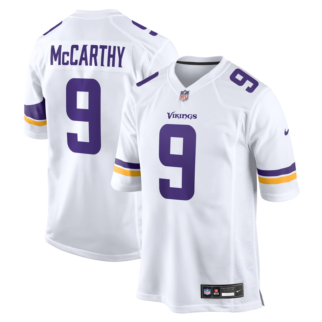 Minnesota Vikings J.J. McCarthy Nike Purple 2nd Alternate Player Game Jersey product image 13, provided for visual reference