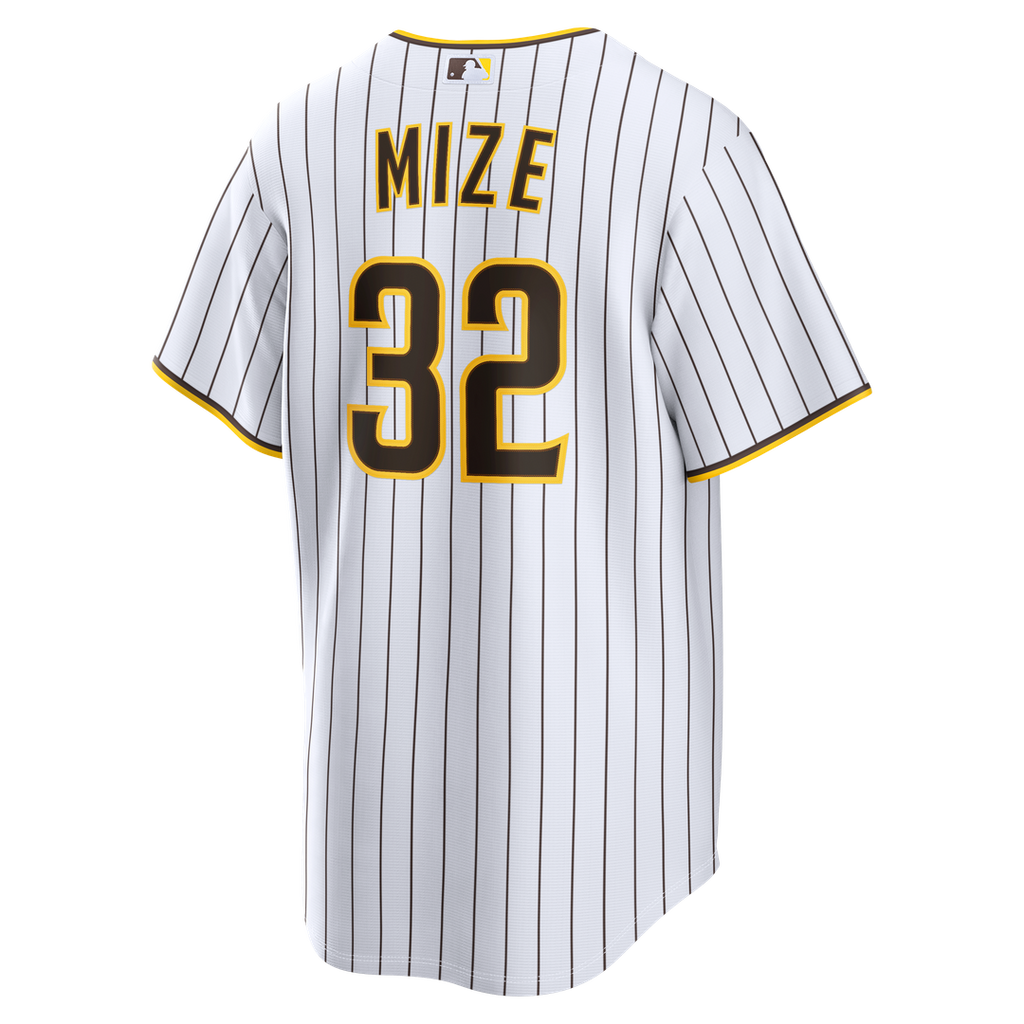 San Diego Padres Casey Mize Nike White Home Replica Jersey product image 5, provided for visual reference and product detail