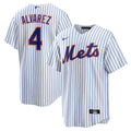 New York Mets Francisco Alvarez Nike White Replica Player Jersey product image 1, provided for visual reference and product