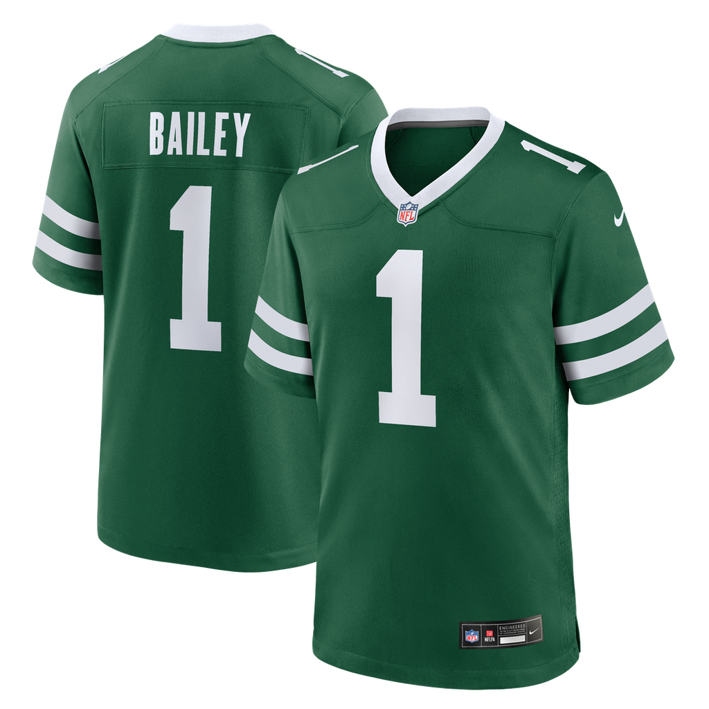 New York Jets David Bailey Nike Green Team Game Jersey product image 1, provided for visual reference and product detail