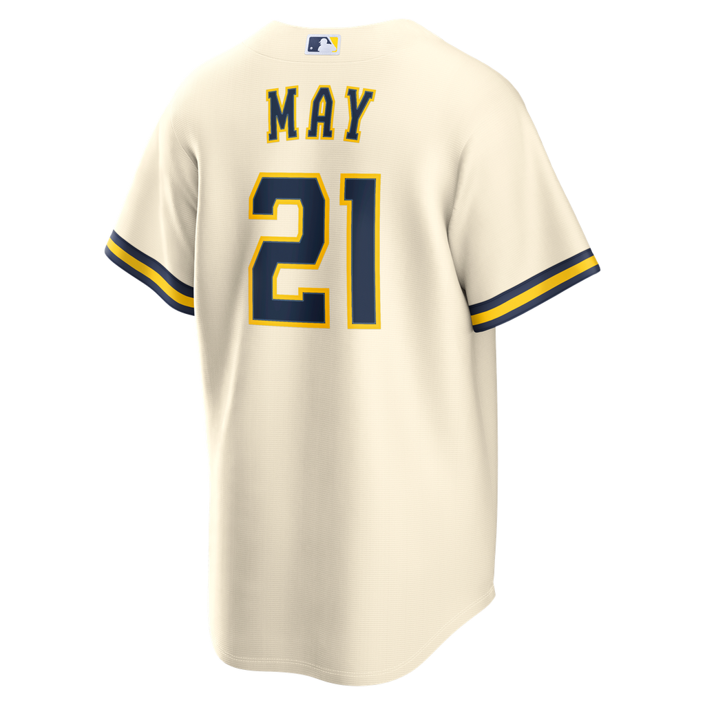Milwaukee Brewers Dustin May Nike Cream Home Replica Jersey product image 5, provided for visual reference and product
