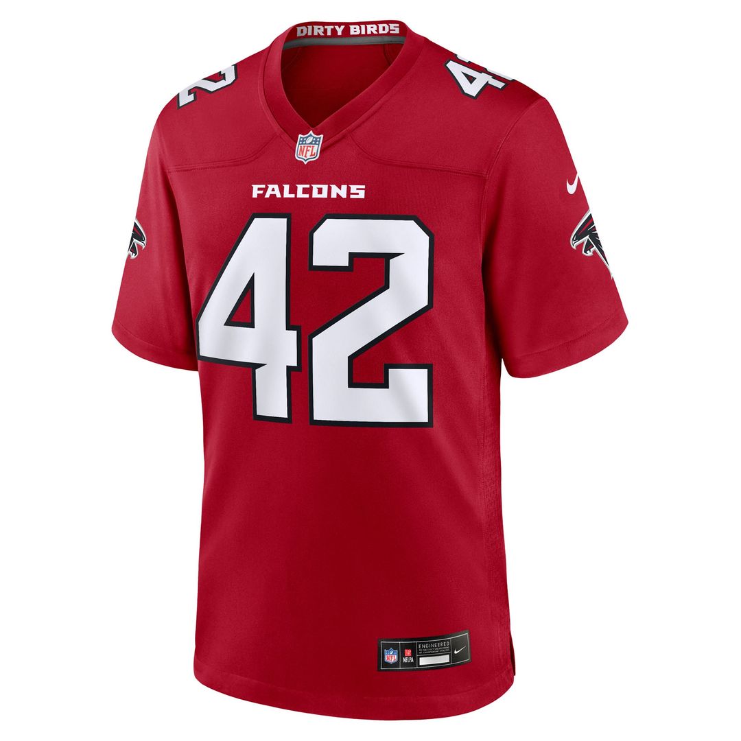 Atlanta Falcons Josh Woods Nike Red Team Game Jersey product image 2, provided for visual reference and product detail review