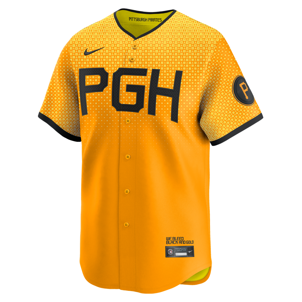 Pittsburgh Pirates Oneil Cruz Nike Gold City Connect Limited Jersey product image 2, provided for visual reference and