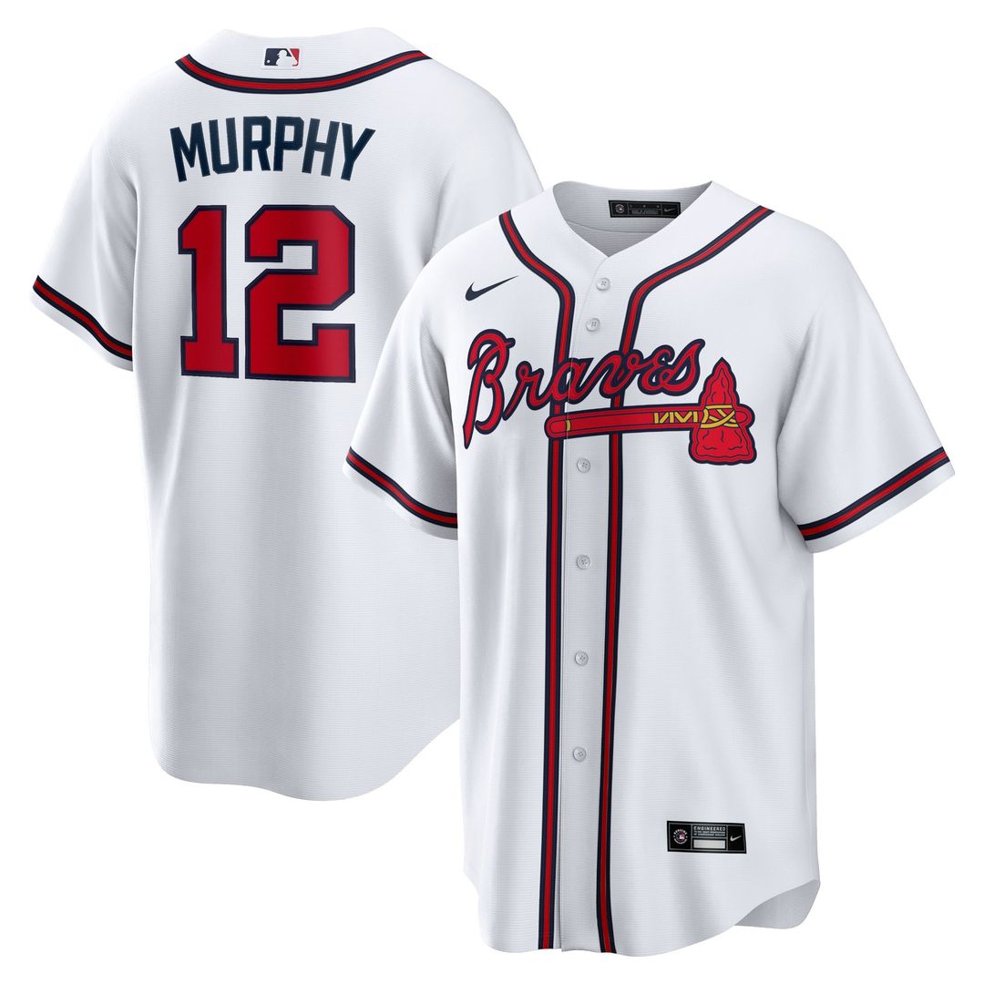 Atlanta Braves Sean Murphy Nike White Replica Player Jersey product image 1, provided for visual reference and product