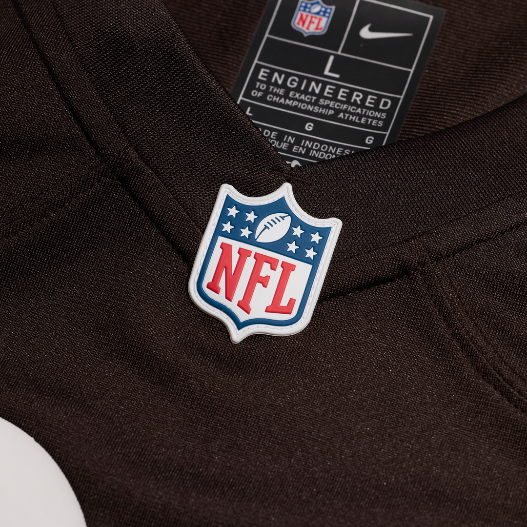 Cleveland Browns Zion Johnson Nike Brown Team Game Jersey product image 6, provided for visual reference and product detail