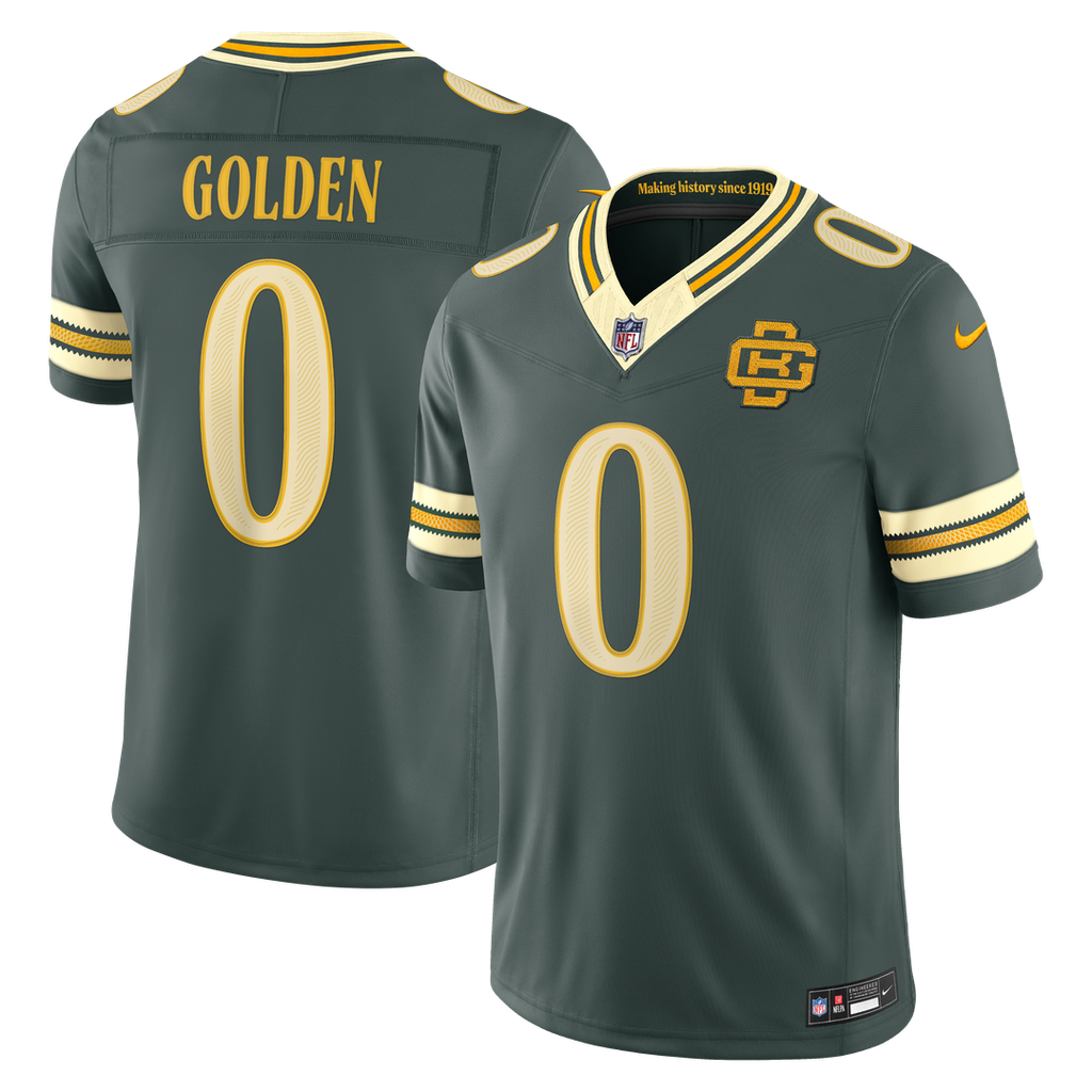Green Bay Packers Matthew Golden Nike Green 2026 Rivalries Collection Stitched Limited Jersey product image 1, provided for