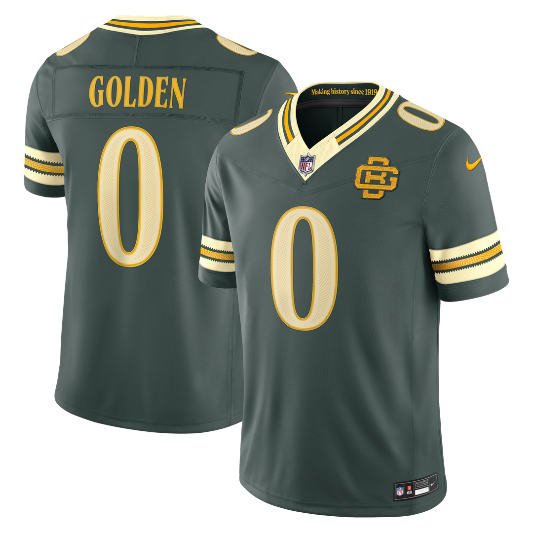 Green Bay Packers Matthew Golden Nike Green 2026 Rivalries Collection Stitched Limited Jersey product image 1, provided for