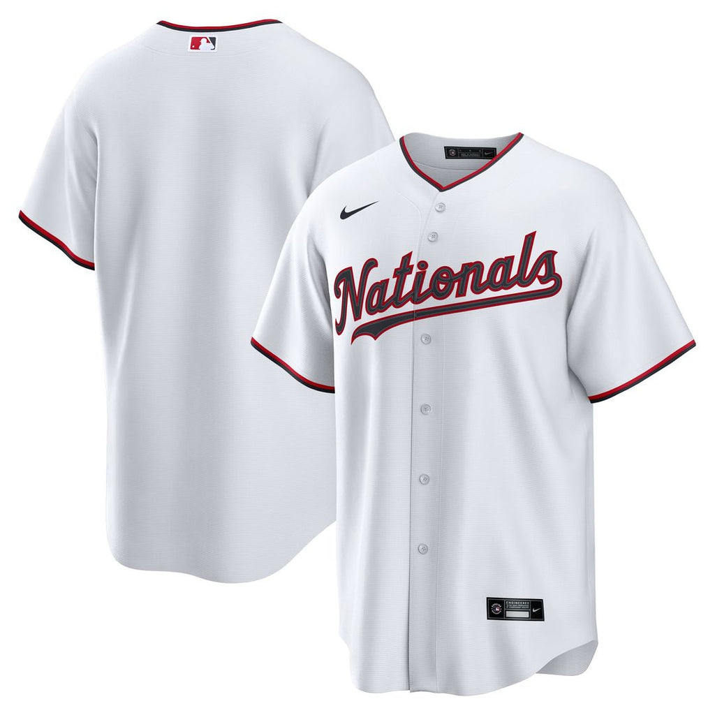 Washington Nationals Nike White Home Replica Jersey product image 1, provided for visual reference and product detail review