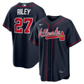 Atlanta Braves Austin Riley Nike Navy Alternate Replica Jersey product image 1, provided for visual reference and product