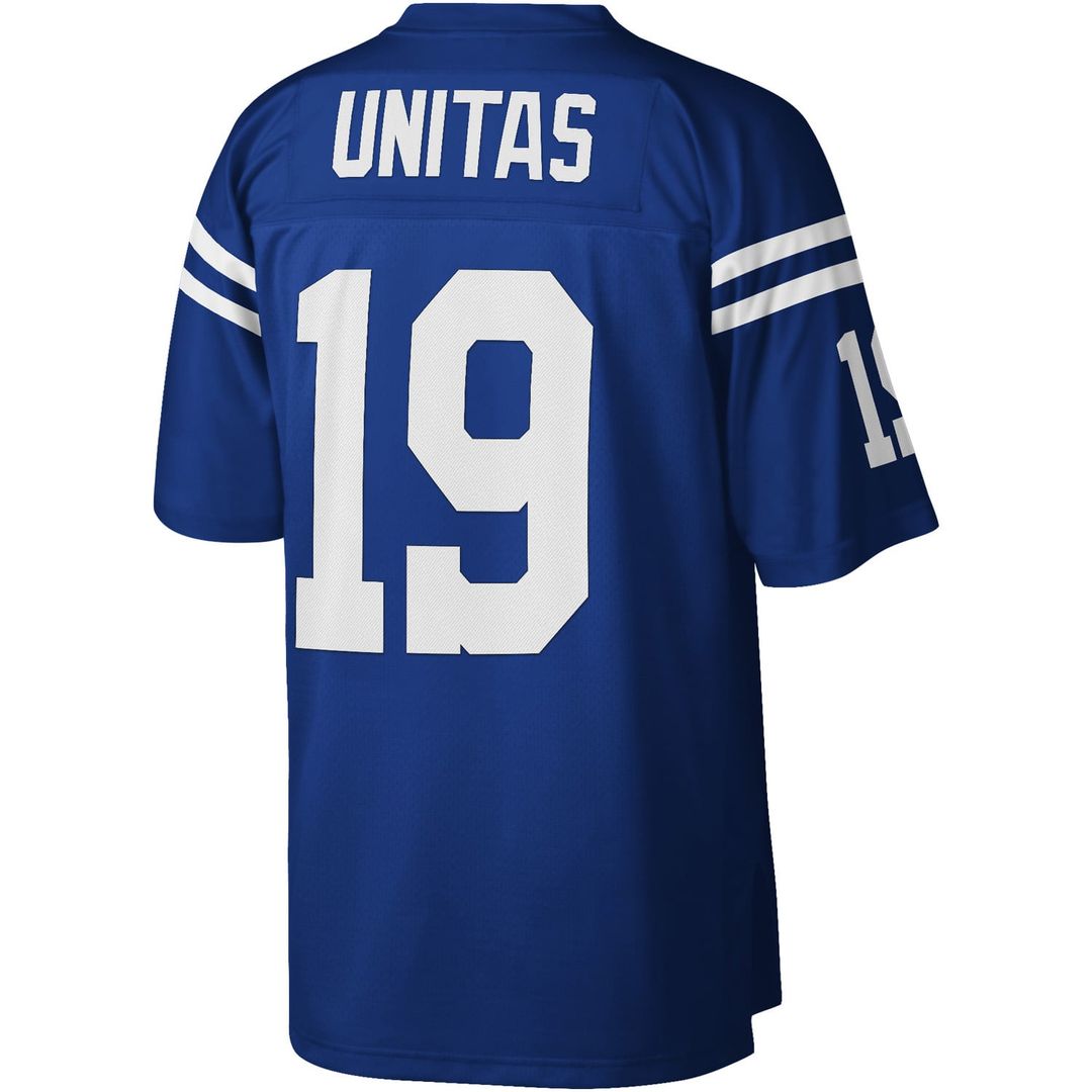 Baltimore Colts Johnny Unitas Mitchell & Ness Royal Legacy Replica Jersey product image 3, provided for visual reference and