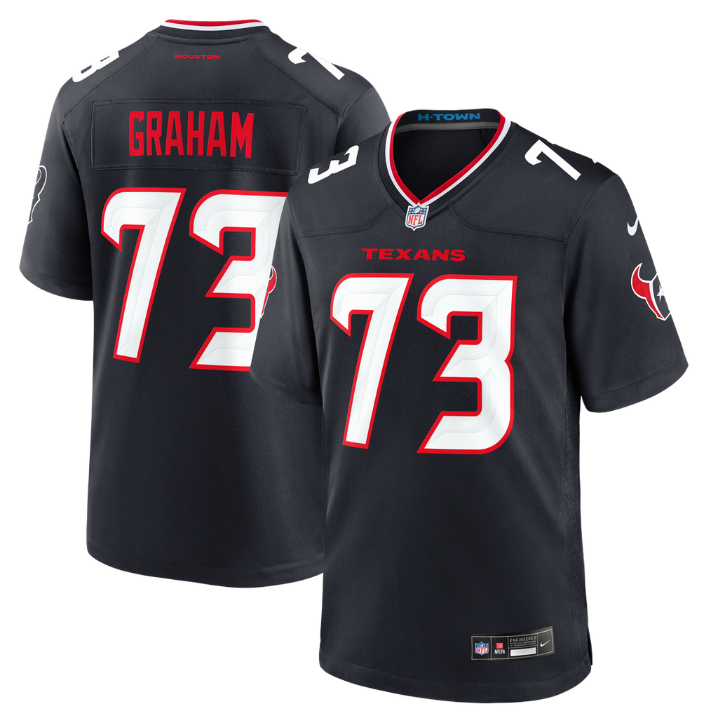 Houston Texans Derrick Graham Nike Navy Team Game Jersey product image 1, provided for visual reference and product detail