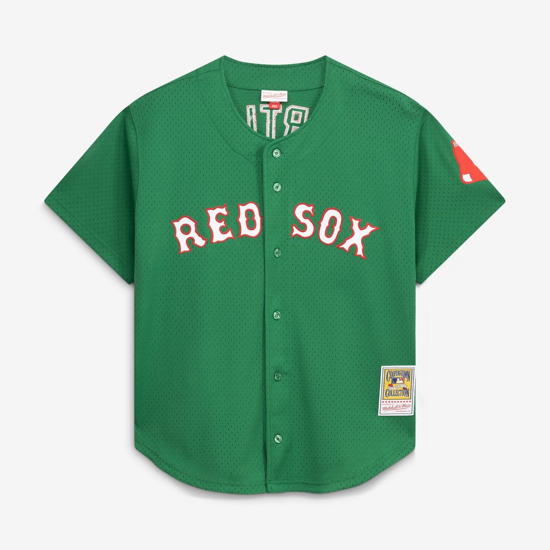 Boston Red Sox David Ortiz Mitchell & Ness Red Cooperstown Collection Mesh Batting Practice Button-Up Jersey product image