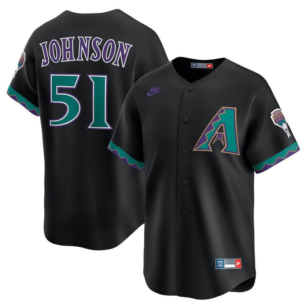 Arizona Diamondbacks Randy Johnson Nike Black Throwback Cooperstown Collection Limited Jersey product image 1, provided for