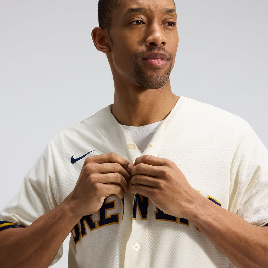Milwaukee Brewers Nike Cream Home Replica Team Jersey product image 7, provided for visual reference and product detail