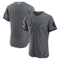 New York Mets Nike Gray City Connect Authentic Sponsor Patch Jersey product image 1, provided for visual reference and