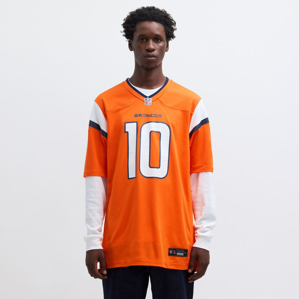 Denver Broncos Bo Nix Nike Orange Player Game Jersey product image 4, provided for visual reference and product detail review