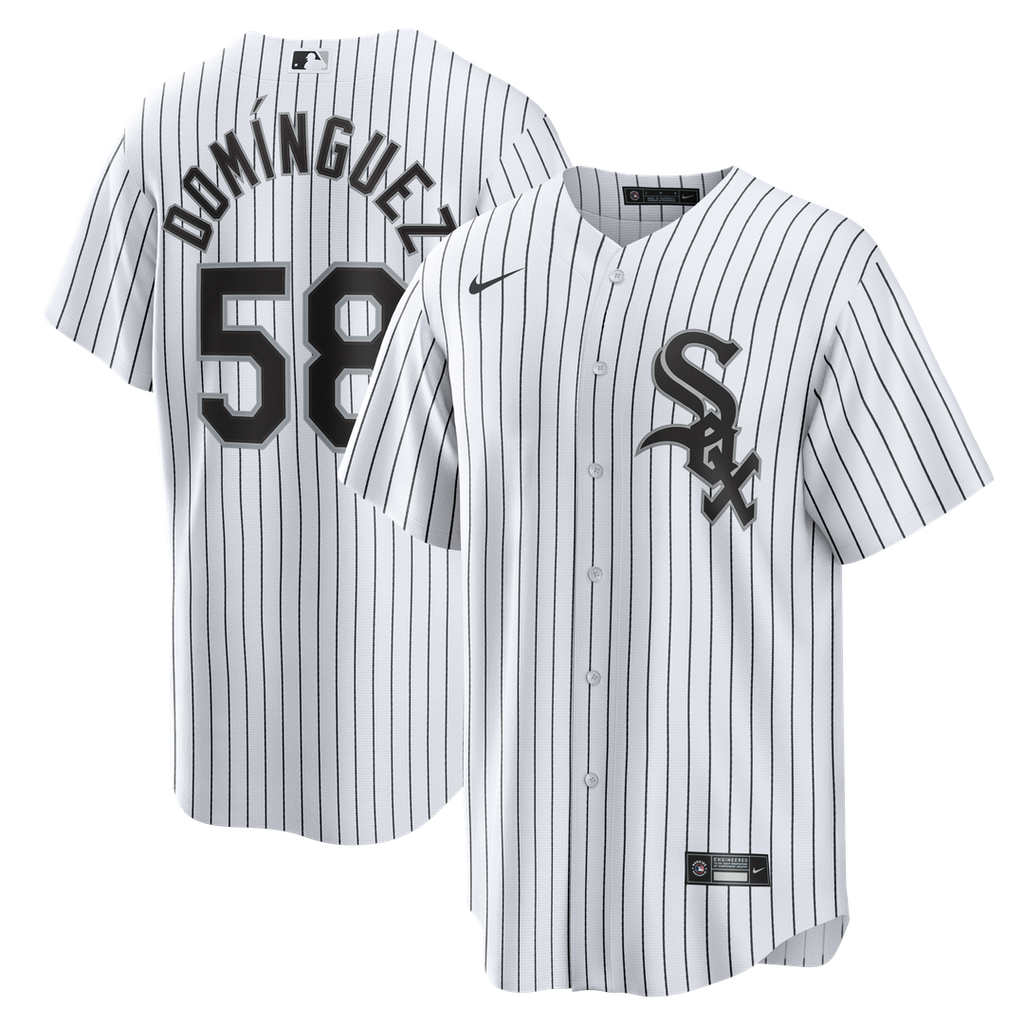 Chicago White Sox Seranthony Domínguez Nike White Home Replica Jersey product image 1, provided for visual reference and
