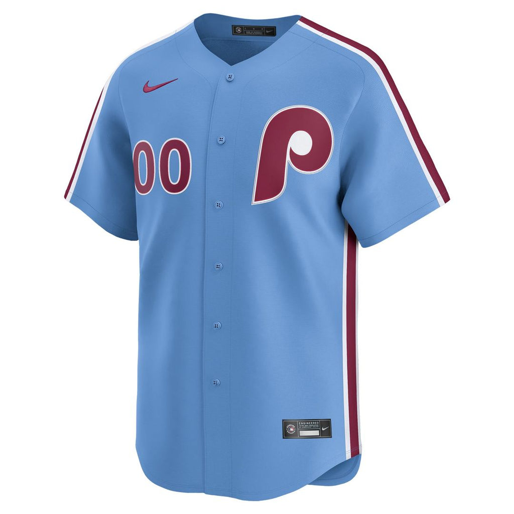 Philadelphia Phillies Nike Light Blue Alternate Limited Custom Jersey product image 2, provided for visual reference and