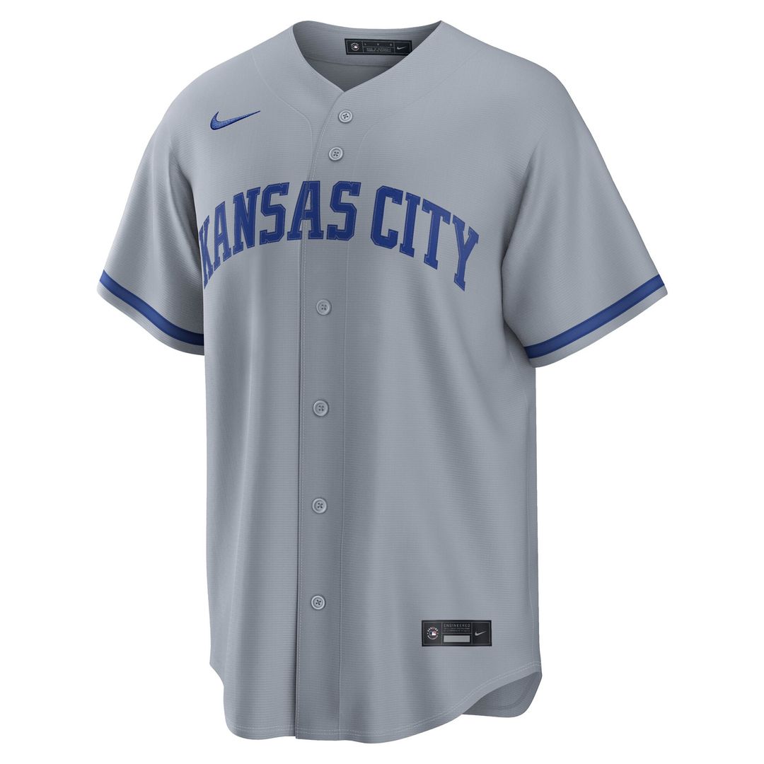 Kansas City Royals Bobby Witt Jr. Nike Gray Road Replica Jersey product image 5, provided for visual reference and product