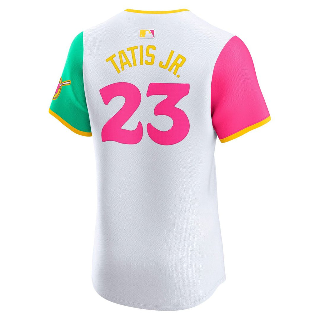 San Diego Padres Fernando Tatis Jr. Nike White City Connect Elite Jersey product image 3, provided for visual reference and