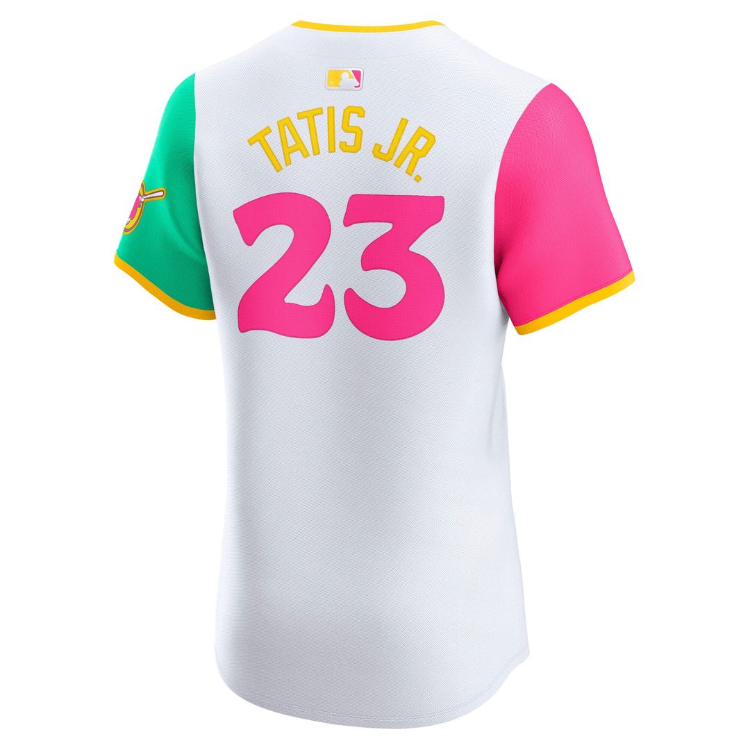 San Diego Padres Fernando Tatis Jr. Nike White City Connect Elite Jersey product image 3, provided for visual reference and